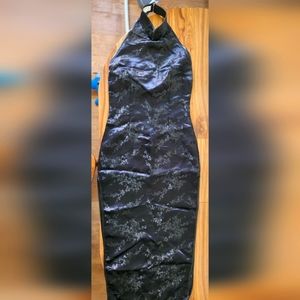 Chinese silk halter dress
